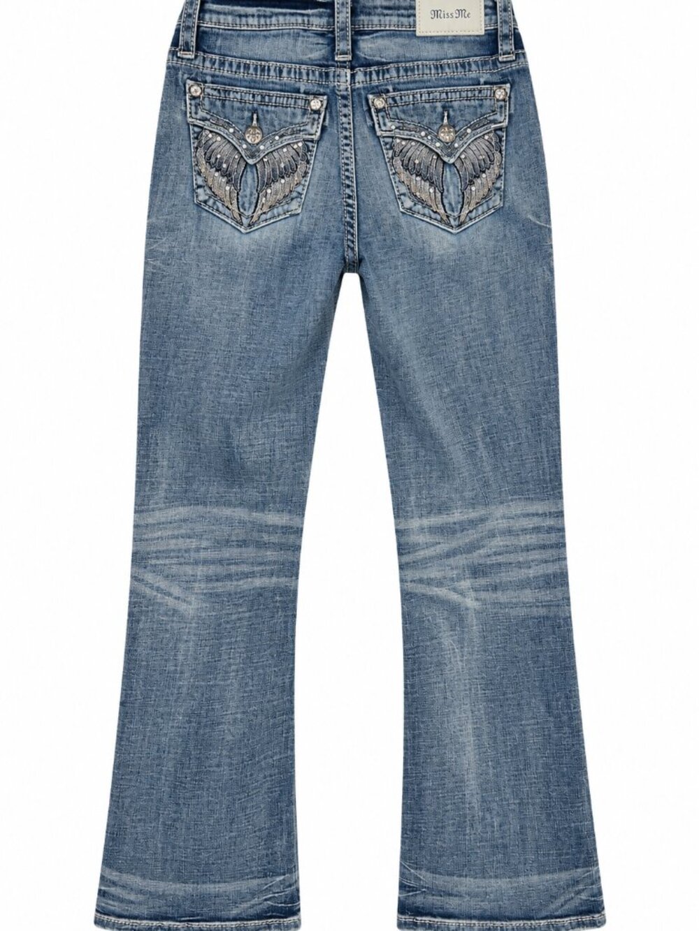 Miss Me Mid Rise Sequin Wing Pocket Midrise Jeans Size 27